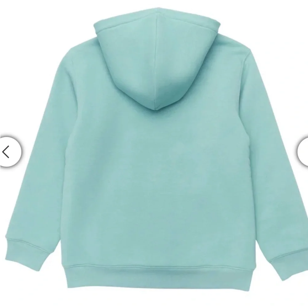 NWT Quiksilver Youth Teal Zip-Up Plush Lined Hoodie Size S 7/8 - Picture 4 of 6